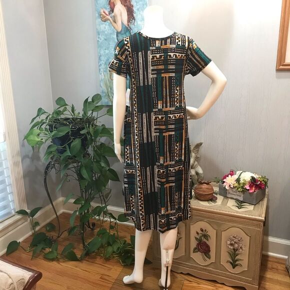 LuLaRoe Carly High Low Abstract Print Dress Fall Sz XXS NWT New - Picture 8 of 16